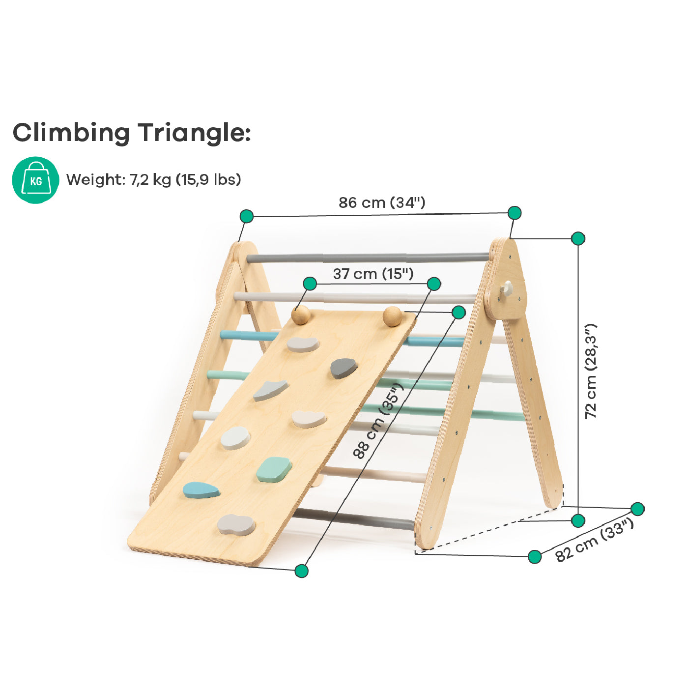 GEGE Pikler Triangle Climber Set
